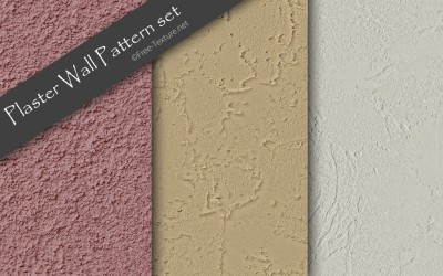 漆喰など塗り壁のシームレスなパターンテクスチャ素材3種類（PHOTO）